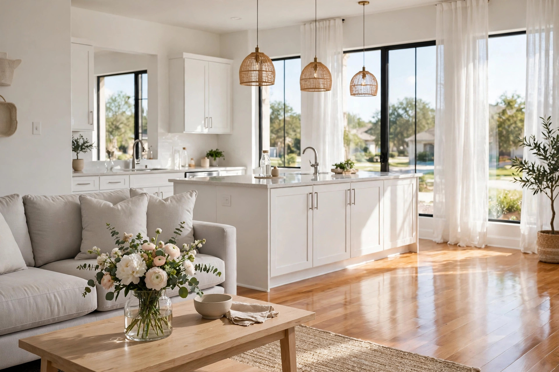 Bright, freshly cleaned home interior
